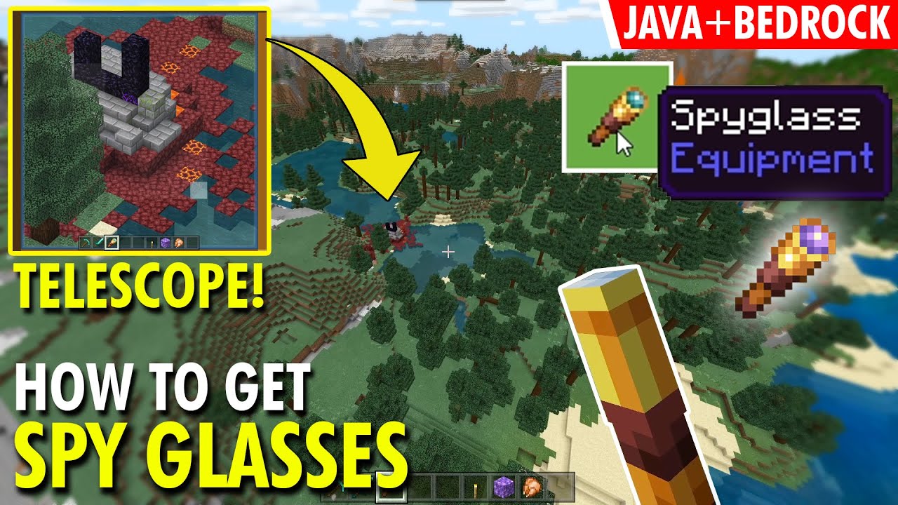 How To Get SPY GLASSES (Telescope) in Minecraft 1.18+ Cave & Cliff Update