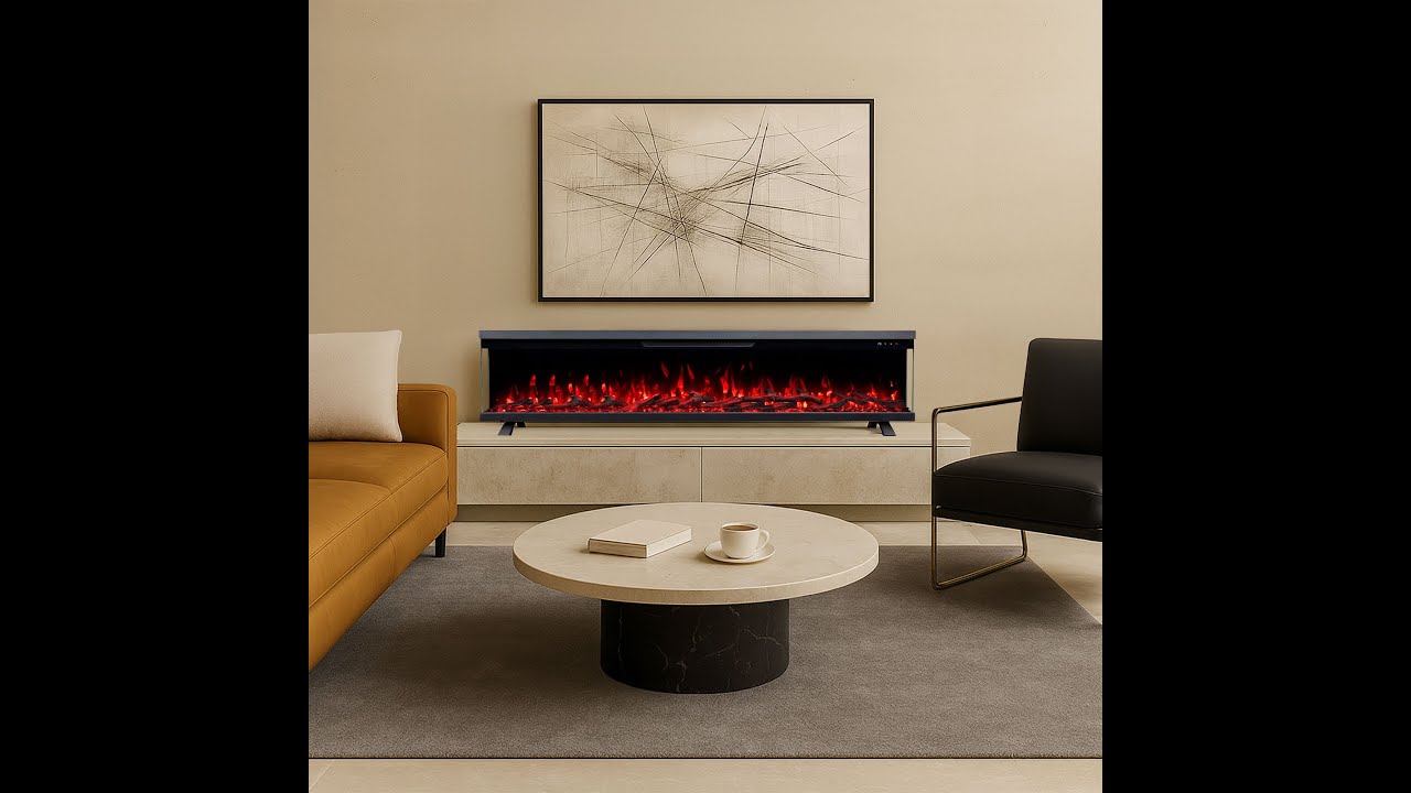 Norfolk 3 Sided Electric Fireplace – 15 Flame Colours | Moda Living Australia