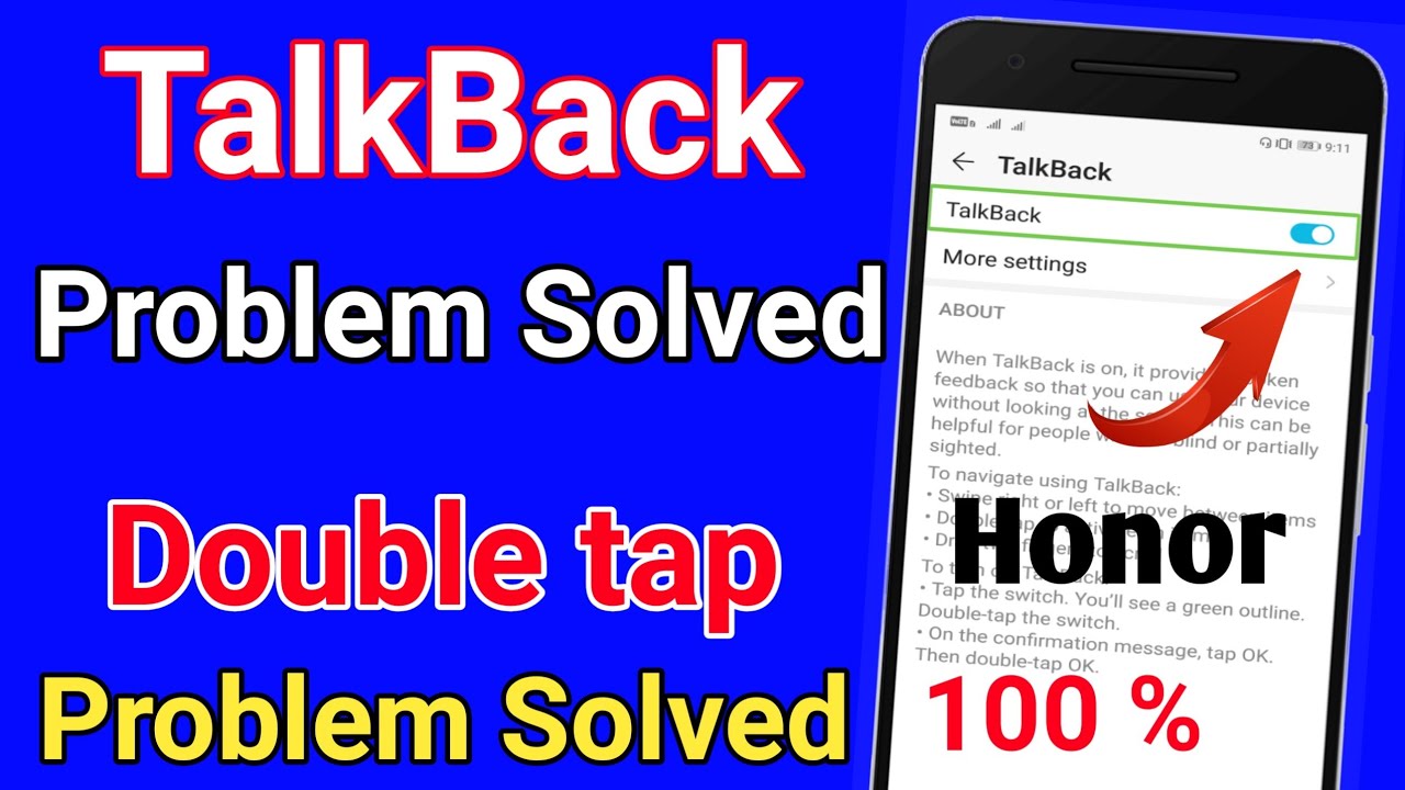 How to fix TalkBack double tap to activate problem in honor | Honor 9n ...