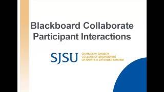 Blackboard Collaborate Participant Interactions / How to use Participant features