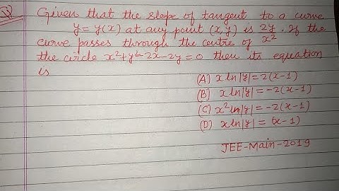 Given that the slope of tangent to a curve y=y(x) at any point (x,y) is 2y/x²... | jee mains maths