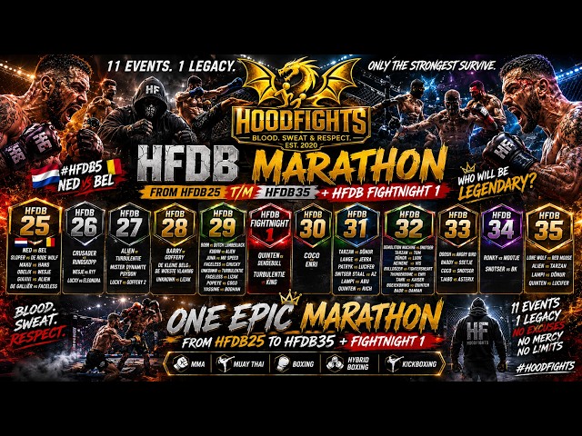 HOODFIGHTS MARATHON | HFDB25 T/M HFDB35 | RAW & UNCUT