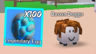 HATCHING 100 LEGENDARY EGGS! - Mining Simulator