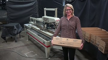 Bemis Automatic Top Flap Case Closer and Hot Melt Glue Sealer Demonstration