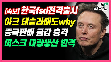 [속보]🚨한국FSD전격출시! 캐시우드 테슬라 매도why?🧨 중국판매급감위기! 머스크 대량생산 맞불!]#3.1경제독립tv