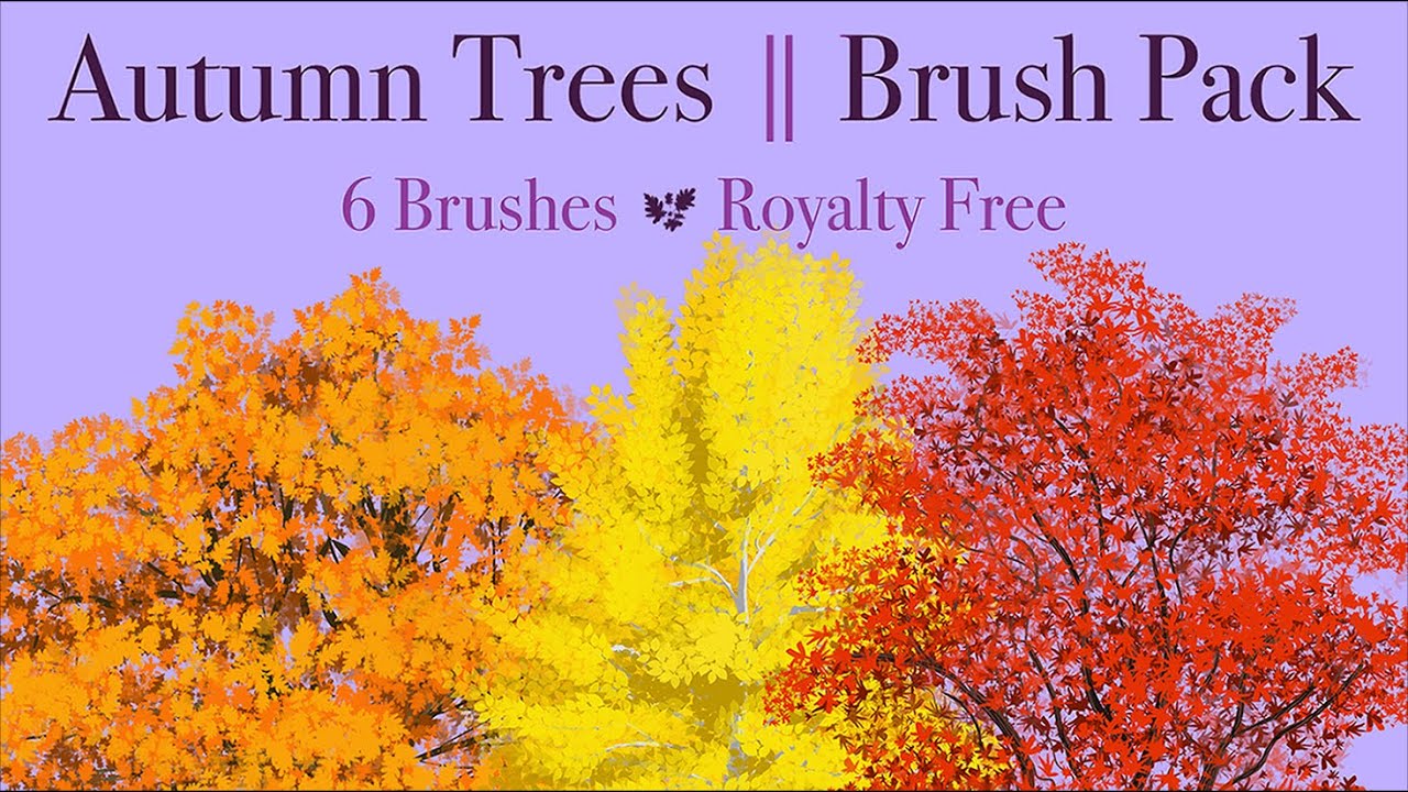 FREE Brush Pack 🎨 || Creating Autumn Tree Brushes || Full Tutorial for ...