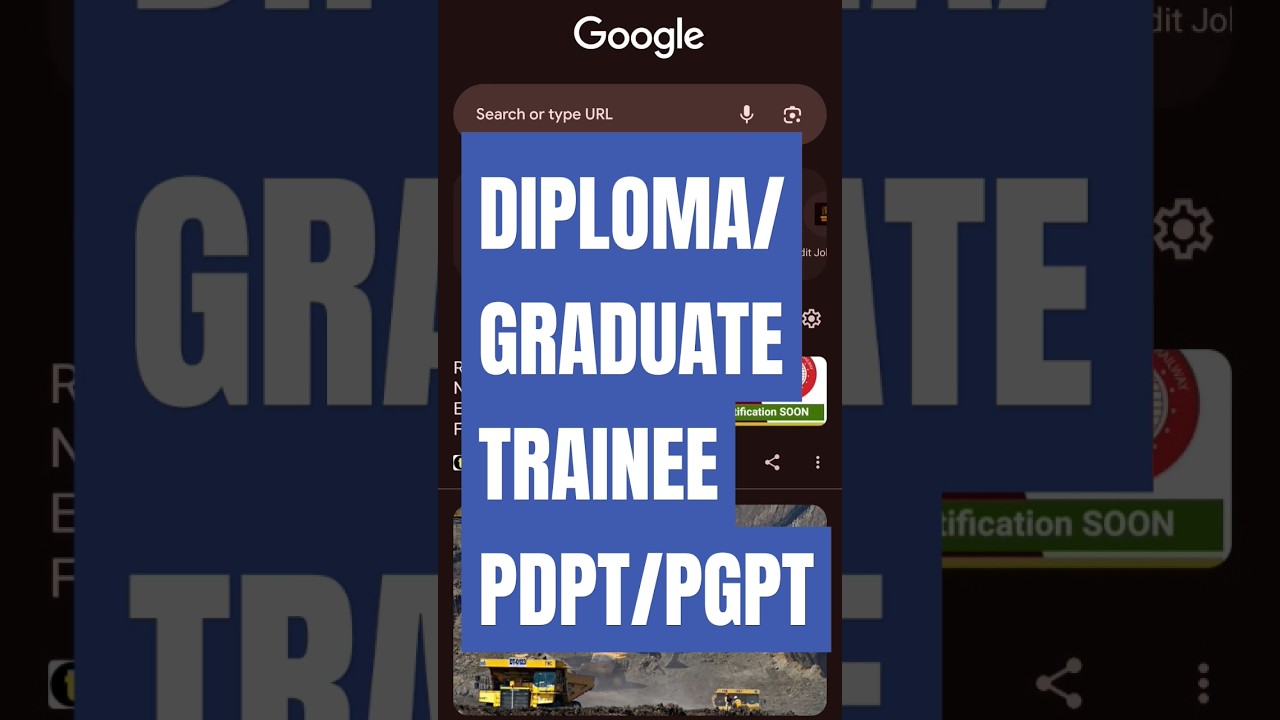 DIPLOMA /GRADUATE TRAINEE |PDPT/PGPT | OPENCAST MINING|MINING JOBS