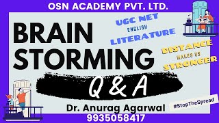 Brain Storming Q&A-UGC NET English Literature-Dr. Anurag Agarwal-9935058417