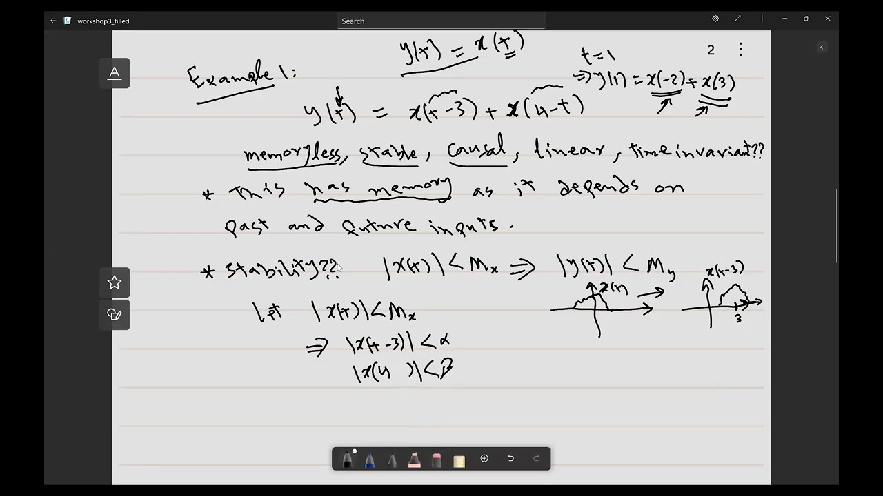 5.1 Examples for System Properties: Linearity, Time Invariance, Causality, Stability, Memory