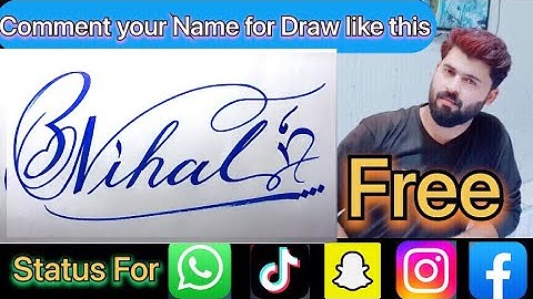 Nihal Name Signature Calligraphy Status | How to Cursive write with cut Marker #nihal @Nihal