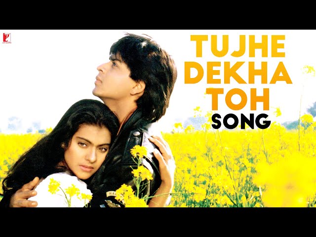 Tujhe Dekha Toh Song | Dilwale Dulhania Le Jayenge | Shah Rukh Khan, Kajol | Kumar Sanu, Lata | DDLJ class=