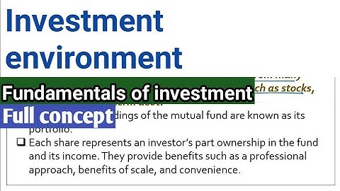 Fundamentals of investment b.com 6th sem playlist | Investment environment bcom 3rd year |