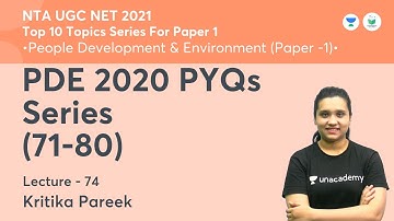 PDE 2020 PYQs Series (71-80) | People Development Environment  | NTA UGC NET 2021 | Kritika Pareek