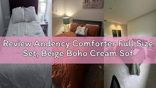 Review Andency Comforter Full Size Set, Beige Boho Cream Soft Warm Tufted Neutral Bedding Comforter