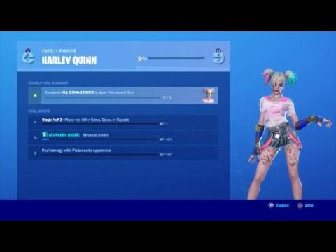 Harley Quinn Challenges 2nd Skin Unlock * Fortnite - YouTube