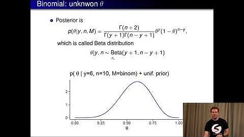 BDA course 2.1 Observation model, likelihood, posterior, and binomial model