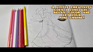 Coloring a Girl in a Long Dress Relax Create