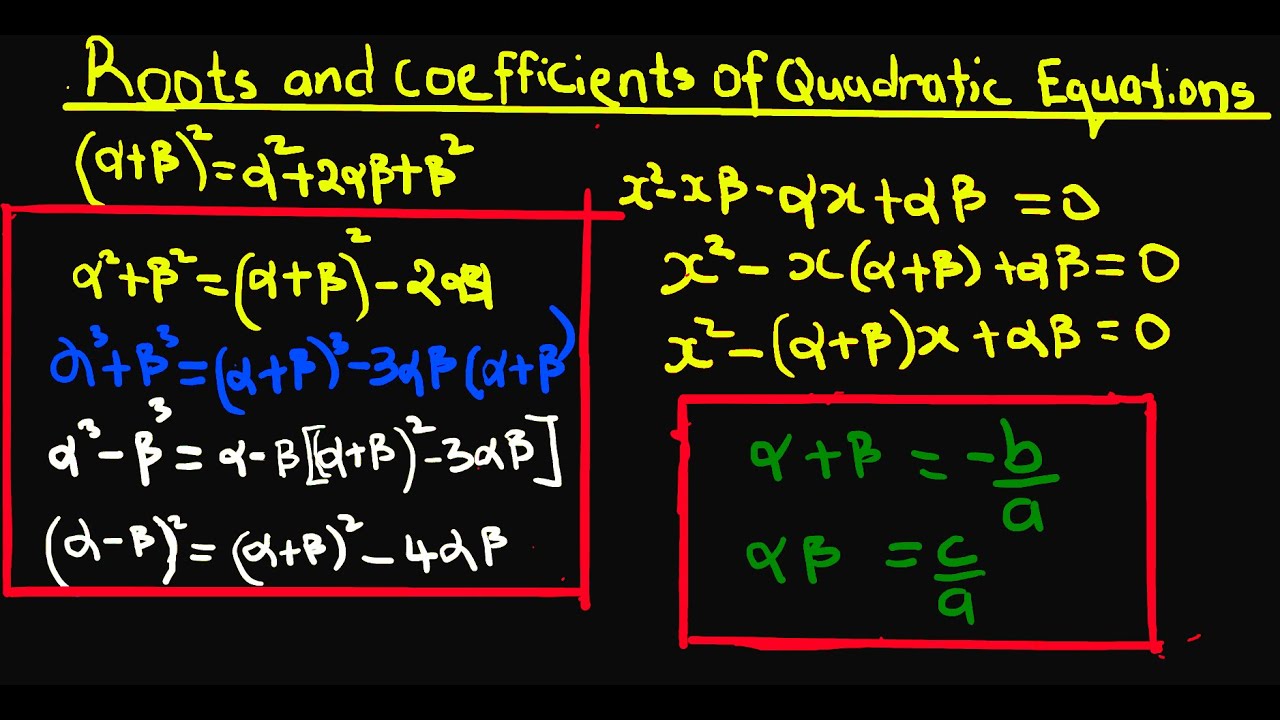Roots And Coefficients Of Quadratic Equations alpha And Beta YouTube roots-and-coefficients-of-quadratic-equations-alpha-and-beta-youtube