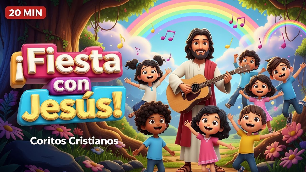 ¡Fiesta con Jesús! 🥳 20 Minutos de Canciones Cristianas para Niños (Mix Divertido y Movido)