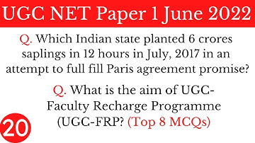 (Mock TEST 20) Top 8 Most Expected MCQs For NTA UGC NET Paper 1 June 2022 in Hindi & English