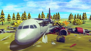 Realistic Airplane Crashes And Emergency Landings On The Airport | Besiege