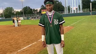 Benedictine baseball&#39;s Roddrey McWilliams after 6-0 VISAA state title win over Miller School