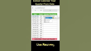 Extract the Calendar Year Quarter from Date in Excel | #shorts  #excel #exceltips #excellife