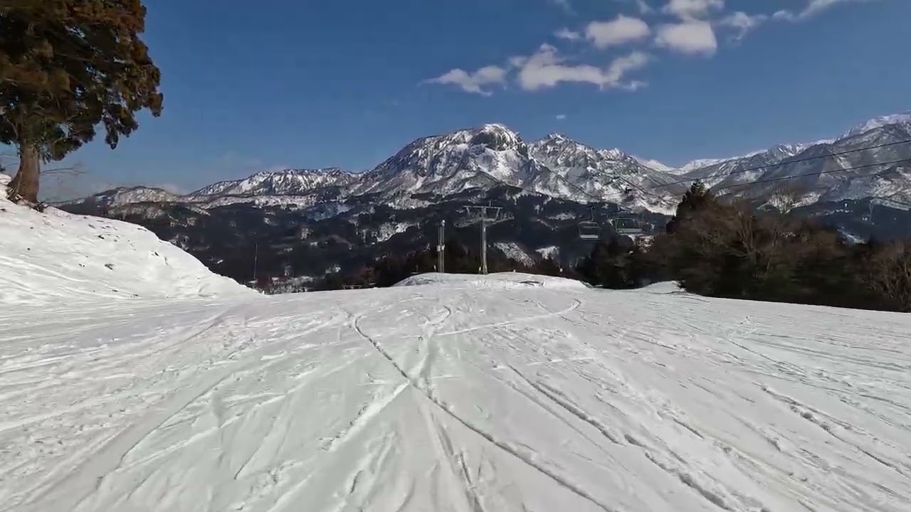 糸魚川シーサイドバレーでスノースクート　トップtoボトム…ではない！