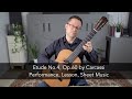 Etude no4 op60 by carcassi and lesson for classical guitar