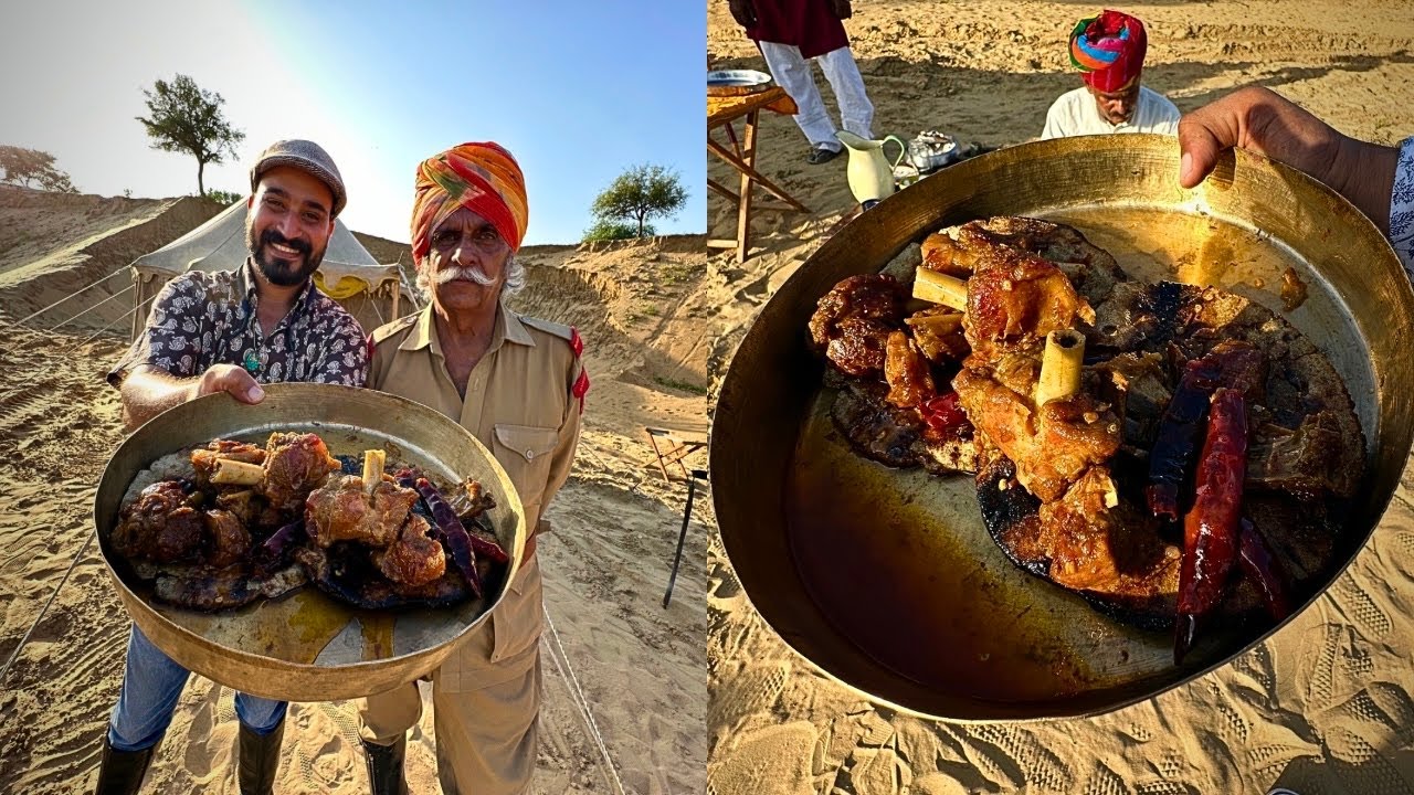 Dundlod राज घराने की शिकार की रेसिपी(DHORA RO MAAS)🔥Mutton recipe with ROYAL FAMILY Rajasthan🤴