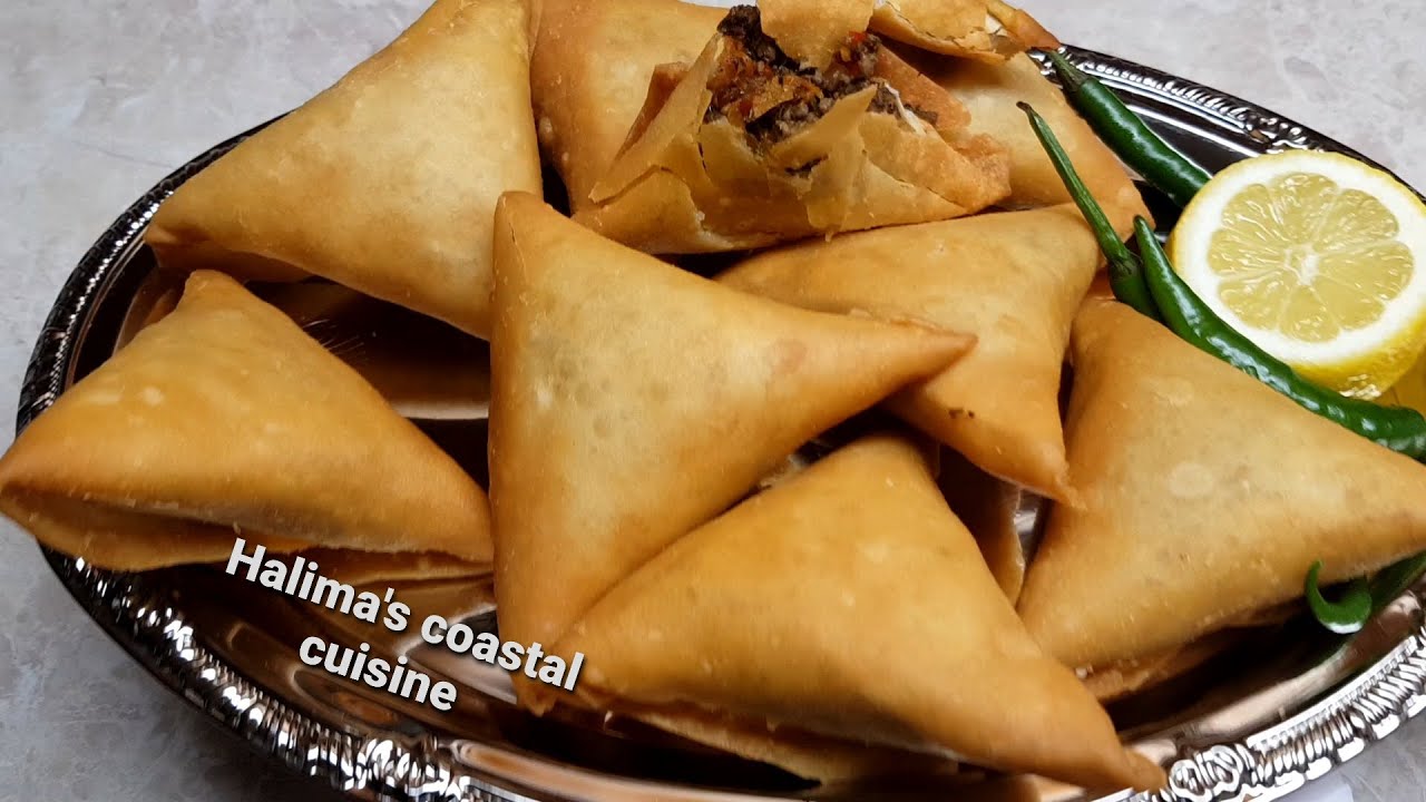 SAMBUSA /HOW TO MAKE SAMBUSA FROM SCRATCH /SAMOSA RECIPE /MINCE MEAT ...