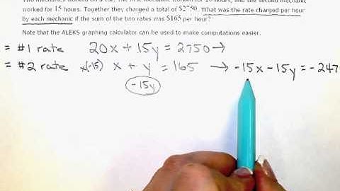 ALEKS:  Solving a value mixture problem using a system of linear equations (KC)