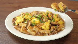 [SUB] Chinese Style, Stir-Fried Tofu and Eggs :: The Taste of the Restaurant