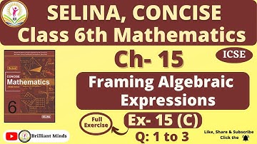 Class 6th ICSE | Selina Math | Ch- 15 Algebraic Expressions (Substitution) Ex: 15 (C) Full Exercise