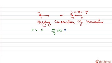 A shell of mass m moving with a velocity breakes up suddenly into two piece