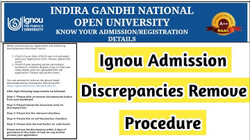 How To Remove Admission Discrepancies In Ignou | Mister Ignou #ignou #discrepancies