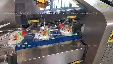 Automatic guava fruit bag flow film wrapping packaging machine with conveyor
