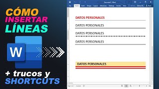 COMO INSERTAR LINEAS EN MICROSOFT WORD (Bien Explicado)