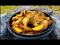 Bütün TAVUK Pişirme Doğada - Döküm Tencere ile ???? WHOLE CHICKEN - DUTCH OVEN ROASTED CHICKE