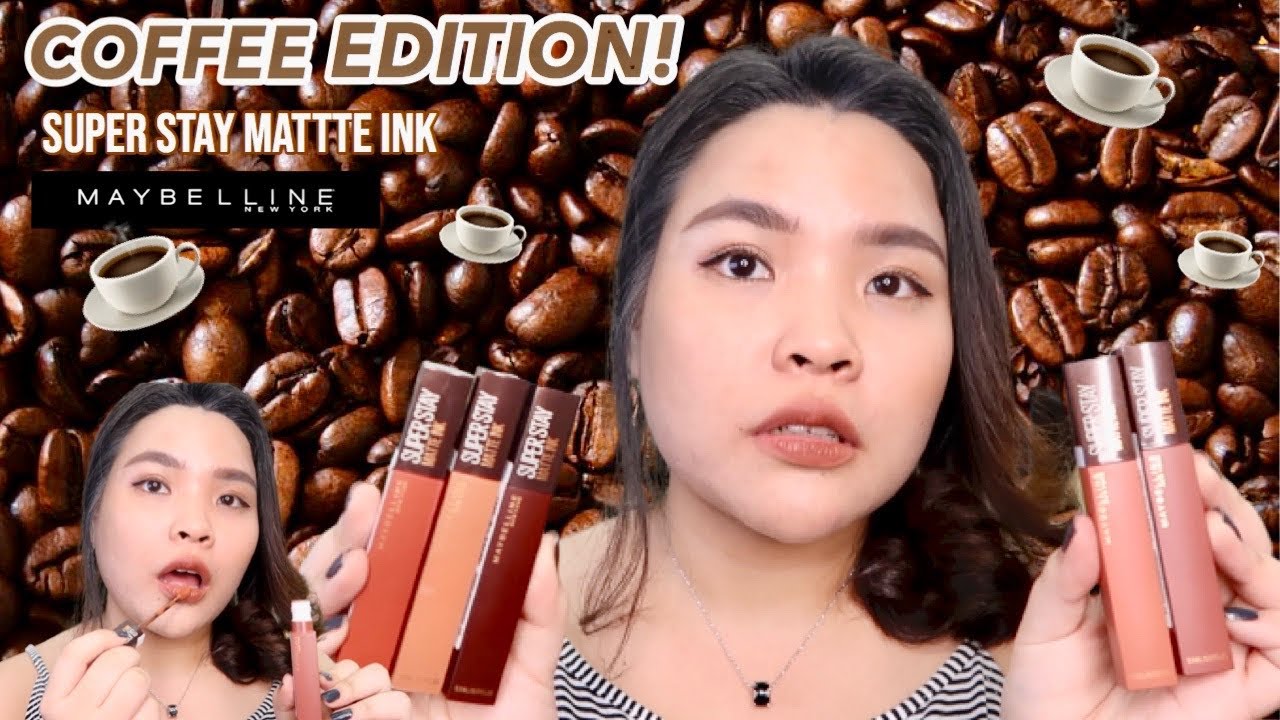 maybelline superstay matte ink coffee edition swatches, maybelline supersta...