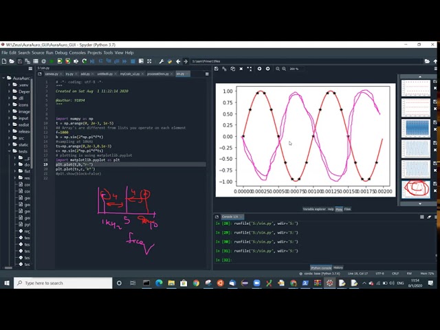 Using Matplotlib And Understanding Sampling Theorem Sine