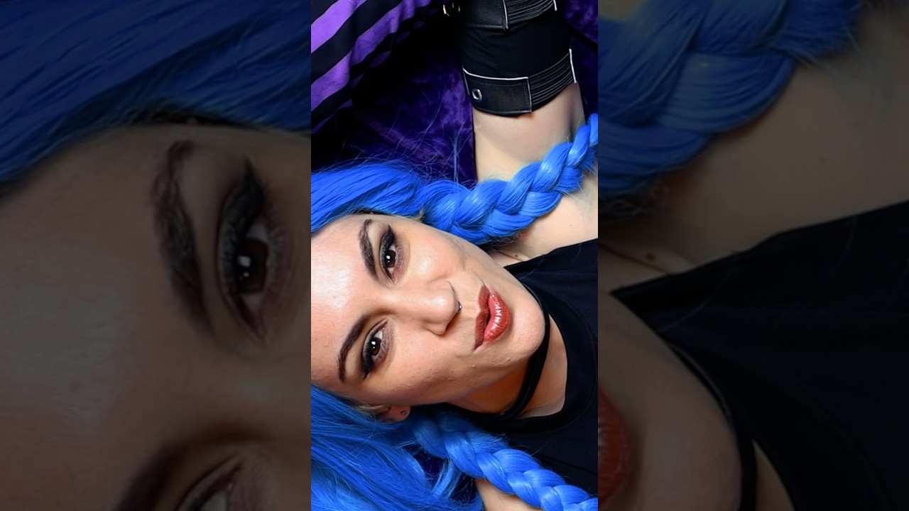🥵 Please tell me I slayed this makeup look 🥵 #cosplaytransition #jinxcosplay #cosplaytutorial