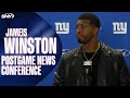 Jameis Winston says Giants 'desperate' for win, backs interim HC Mike Kafka after OT loss in Detroit