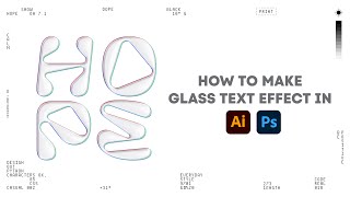 Glass text effect for beginners | Adobe Photoshop & Illustrator Tutorial