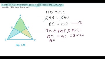 E and F are respectively the mid-points of equal sides AB and AC of ∆ ABC . Show that BF = CE.