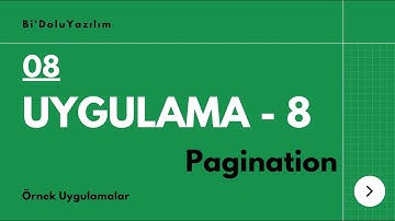 HTML | CSS | Javascript | JQuery || Uygulama -08- Pagination