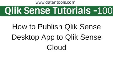 How to Publish Qlik Sense Desktop App to Qlik Cloud