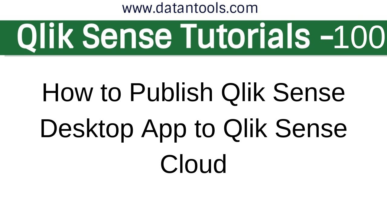 How to Publish Qlik Sense Desktop App to Qlik Cloud - YouTube