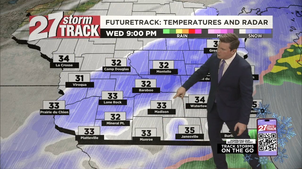 Snow tapers off overnight - YouTube