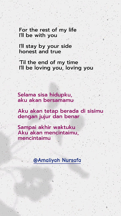 Lirik Maher Zain For the Rest of My Life terjemahan bahasa Indonesia